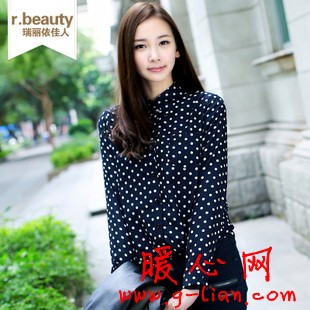 韩版复古女装长袖衬衫 2013年新款韩版修身衬衣